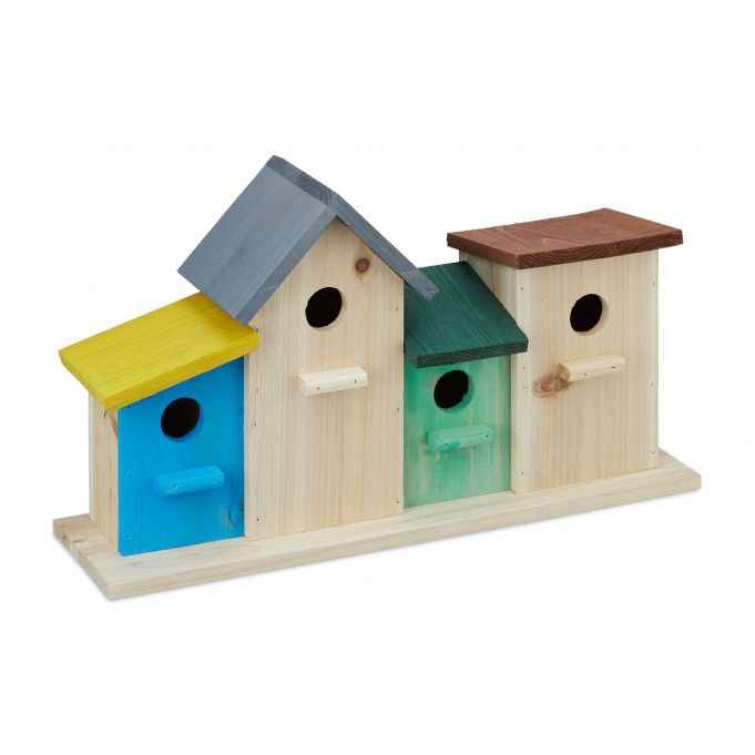 Casuta din Lemn pentru Pasari, Multicolor, 26 x 46 x 12 cm