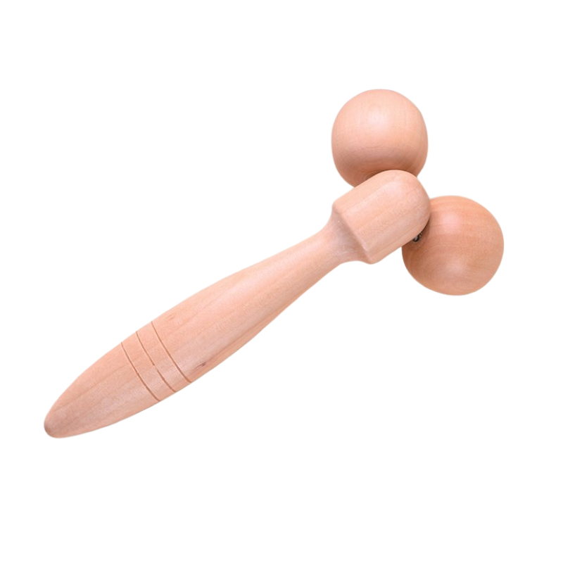 Aparat de Masaj din Lemn cu doua Bile, 19 cm