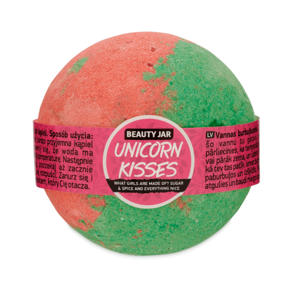 Bila de baie cu capsuni, rubarba, ulei de migdale si vitamina E, Unicorn Kisses, Beauty Jar, 150g
