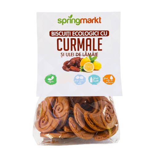 Biscuiti cu Curmale si ulei de Lamaie 100gr BIO