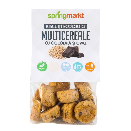 Biscuiti Multicereale cu Ciocolata si Ovaz 100gr BIO