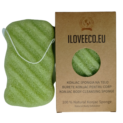 Burete natural Konjac cu Menta pentru Corp