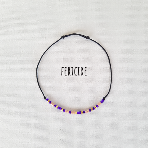 Bratara,cod Morse, cu mesajul Fericire, Handmade