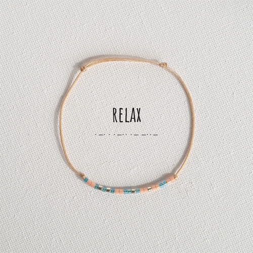 Bratara,cod Morse, cu mesajul Relax, Handmade