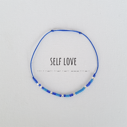 Bratara,cod Morse, cu mesajul Self Love, Handmade