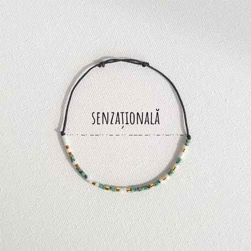 Bratara,cod Morse, cu mesajul Senzationala, Handmade