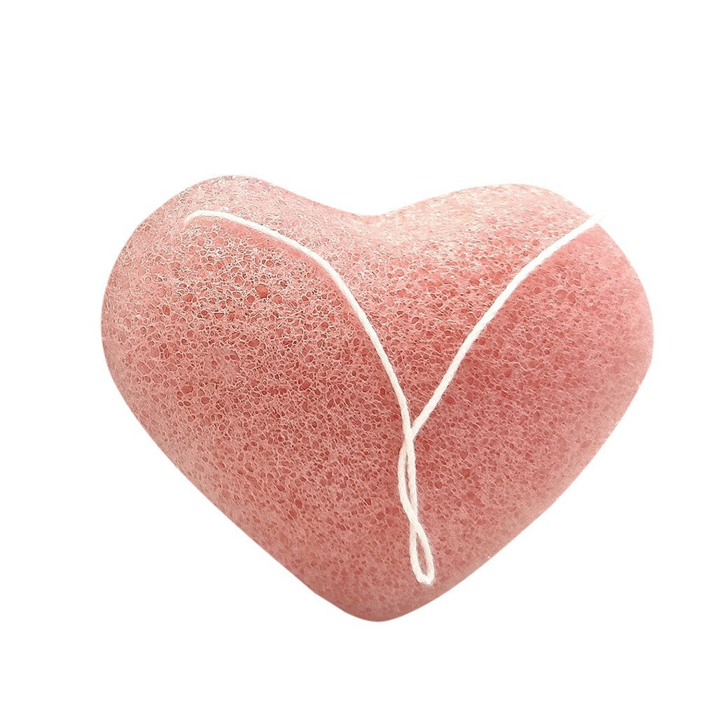 Burete natural Konjac forma Inima pentru Ten, cu Rodie