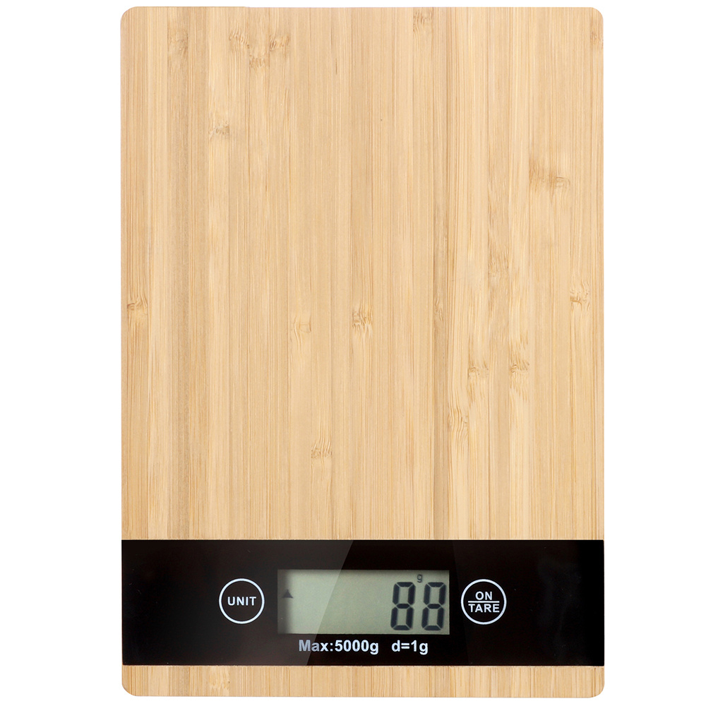 Cantar electronic din Bambus pentru Bucatarie, 23x16 cm