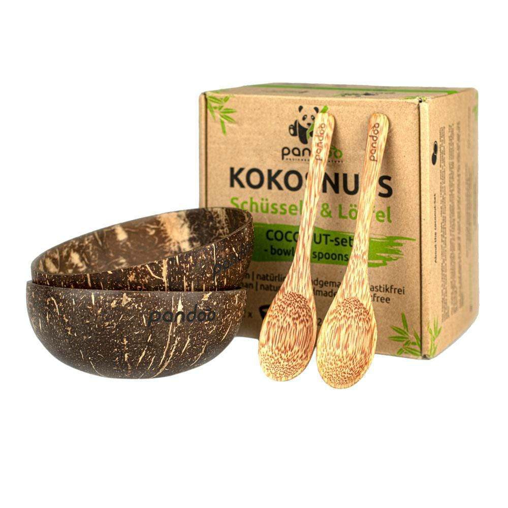 Set 2 Boluri din Nuca de Cocos cu linguri