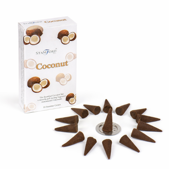 Cutie Parfumate – Cocos – Set 15 Conuri cu Suport
