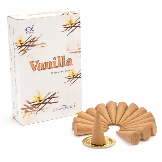Conuri Parfumate Vanilie – Set 15 Conuri cu Suport