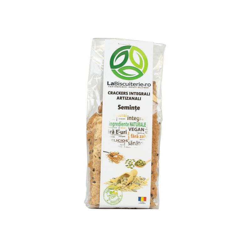 Crackers integrali artizanali cu seminte, 125 gr