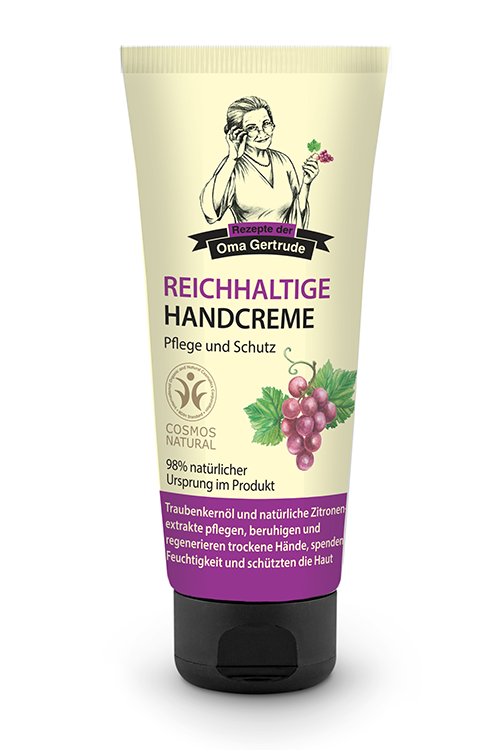 Crema de maini nutritiva cu ulei de struguri si lamaie, 75 ml - Oma Gertrude