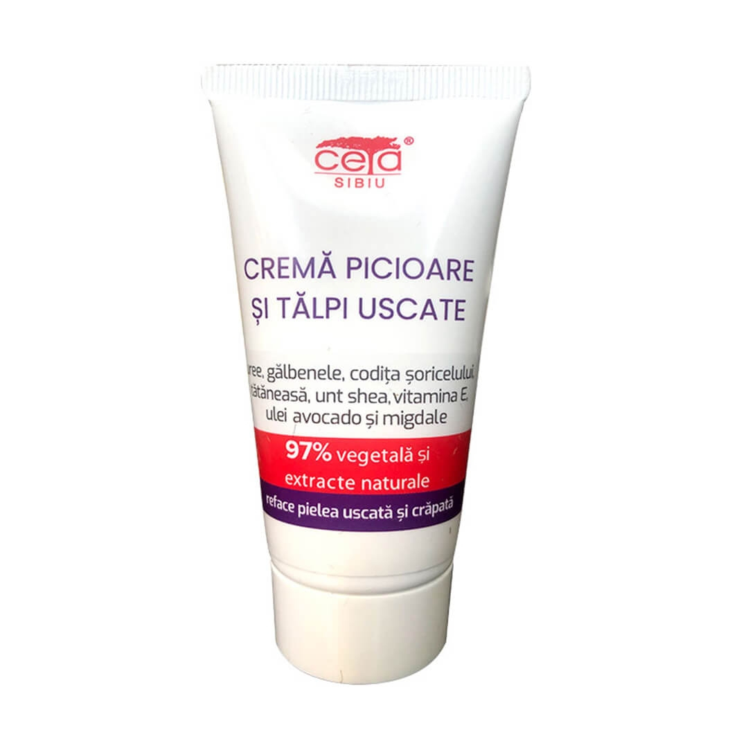 Crema pentru Picioare si Talpi Uscate cu Uree si Vitamina E 97% Vegetala 50ml CETA SIBIU