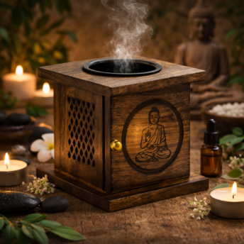 Arzator Lemn de Mango – Buddha Sculptat Manual