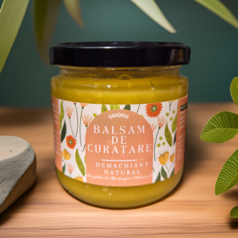 Balsam de curățare cu gălbenele, struguri și Vitamina E – Demachiant natural Savonia, 160 g