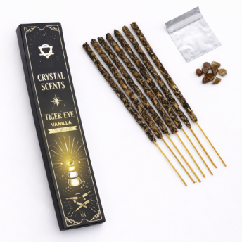 Betisoare Parfumate cu Cristal de Ochi de Tigru si Vanilie Ritual pentru Putere si Claritate