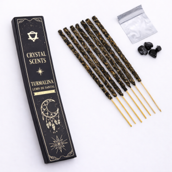 Betisoare Parfumate cu Cristal de Turmalina si Lemn de Santal | Ritual de Protectie si Echilibru