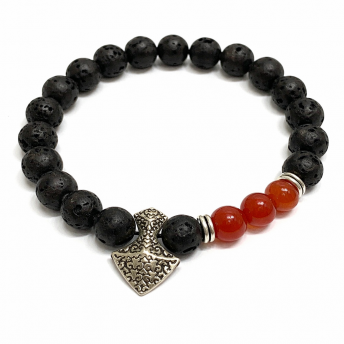 Bratara Piatra Lava – Carnelian si Secure | Vitalitate si Curaj