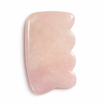 Gua Sha din Cuart Roz – Model Pieptene, 9 x 5 cm