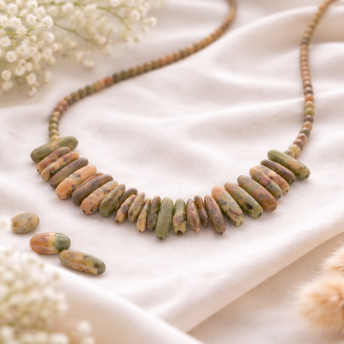 Colier Unakite – Echilibru, Calm si Conectare cu Natura