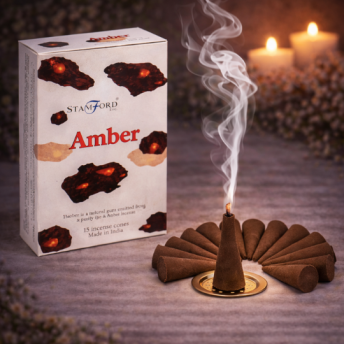 Conuri Parfumate – Ambră – Set 15 Conuri cu Suport