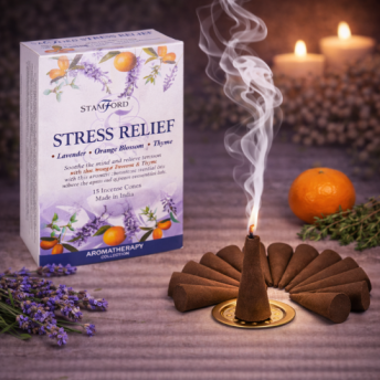 Conuri Parfumate pentru Ameliorarea Stresului – Set 15 Conuri cu Suport