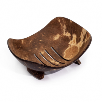 Săpunieră Handmade din Nucă de Cocos – Formă Alungită, 11 cm