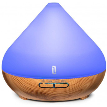 Difuzor aromaterapie cu Ultrasunete TaoTronics TT-AD002, 300ml, 13W, LED 7 culori, Nuc natur + Ulei Esential Natural de Portocala