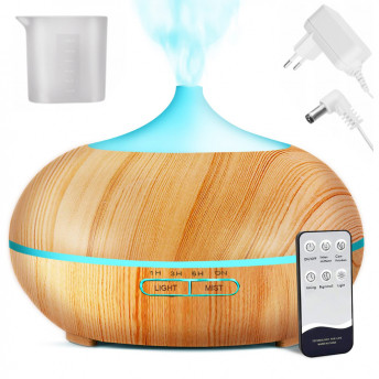 Difuzor Aromaterapie cu Telecomanda, LED, 300 ml, Timer, Silentios