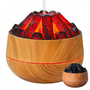 Difuzor de Aromaterarpie, Ultrasonic cu Lumina LED, efect Semineu, 300 ml