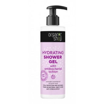 Gel de dus hidratant cu efect antibacterian, lavanda si acid lactic, 280ml - Organic Shop