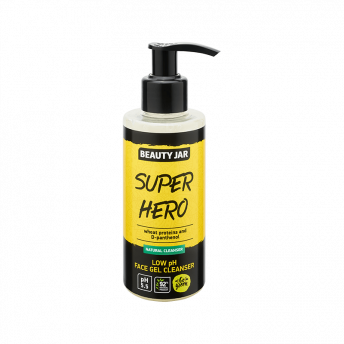 Gel pentru curatare faciala cu PH scazut si proteine din grau, Super Hero, Beauty Jar, 150 ml