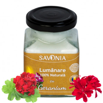 Geranium - Lumanare 100% Naturala 200 g, Savonia