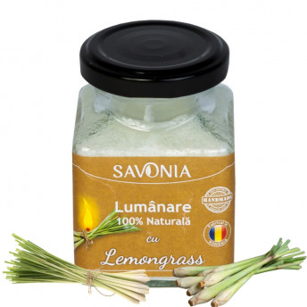 Lemongrass - Lumanare 100% Naturala 200 g, Savonia