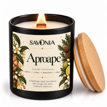 Lumanare 100% Naturala Savonia din Ceara de Soia – Aproape, 200 ml