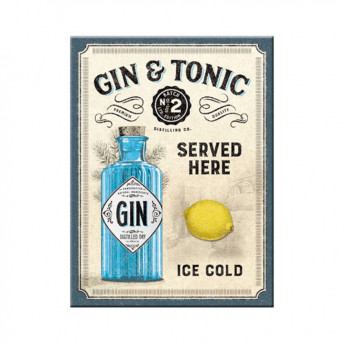 Magnet "Gin & Tonic Served Here", 6 x 6 cm