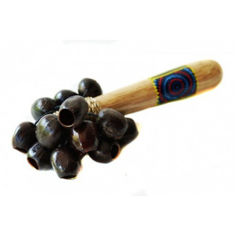 Maracas din Bambus si Coaja de Fruct Exotic Negru, 23 cm