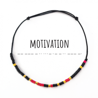 Bratara,cod Morse, cu mesajul Motivation, Handmade