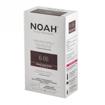 Vopsea de par naturala fara amoniac, Blond roscat inchis, 6.66, Noah, 140 ml