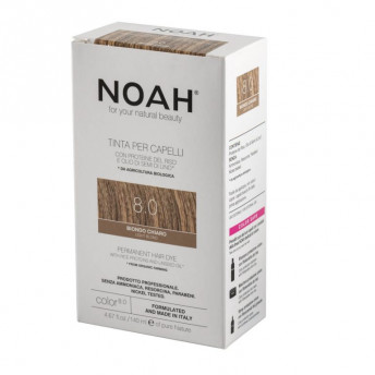 Vopsea de par naturala fara amoniac, Blond deschis,8.0, Noah, 140 ml