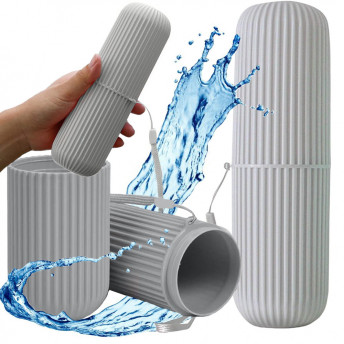 Organizator Calatorii pentru Periuta si Pasta de Dinti, culoare Gri, 19 x 5.5 cm