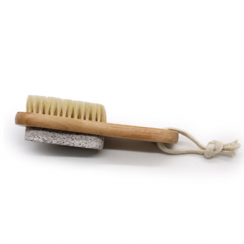 Perie Exfoliantă și Piatră Ponce cu Măner din Lemn Hemu