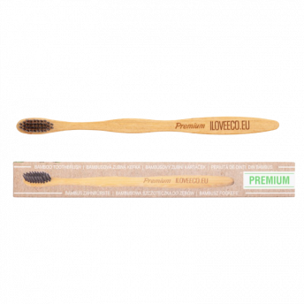 Periuta de dinti ecologica, din bambus, model „Premium” (cu peri foarte moi)