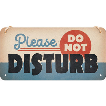 Placă Metalică Decorativă, Șnur "Do Not Disturb", 10 x 20 cm