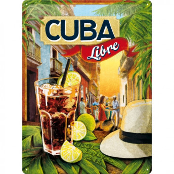 Placă Metalică Decorativă, "Cuba Libre",  30 x 40 cm