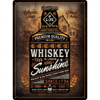 Placă Metalică Decorativă, "Whiskey Sunshine",30 x 40 cm