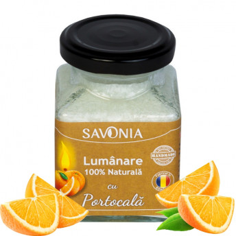 Portocala - Lumanare 100% Naturala 200 g, Savonia