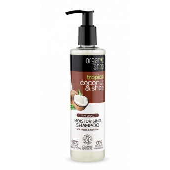 Sampon bio hidratant pentru par uscat Coconut & Shea, 280 ml - Organic Shop