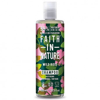 Sampon natural reparator cu Trandafir salbatic, pentru toate tipurile de par, Faith in Nature, 400ml